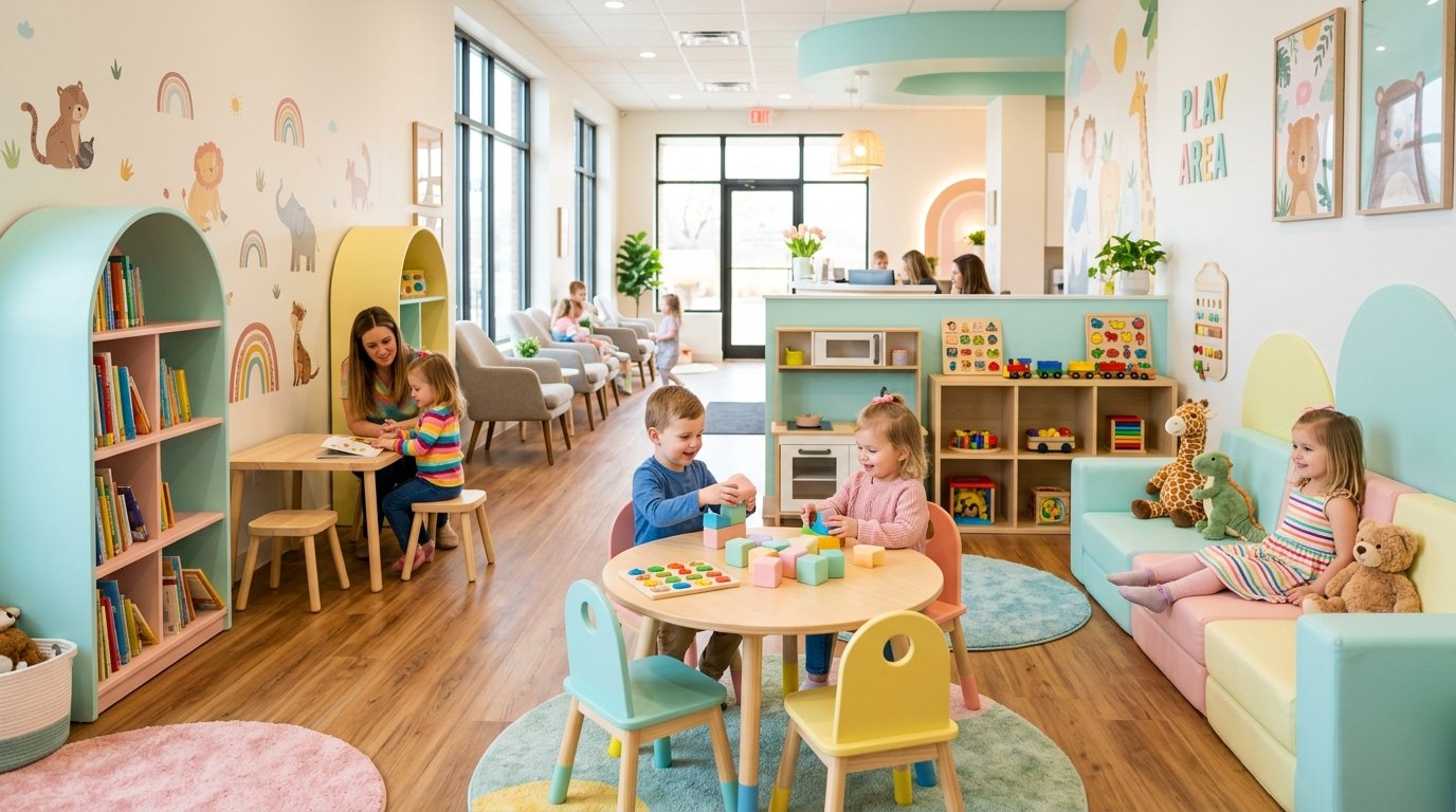 Welcoming pediatric dental space